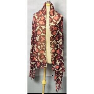 Wrap Scarf With Flowers Print Size 32”x70”